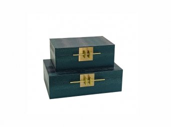 80746 2li Set Dekoratif Kutu Yeil 21x31cm